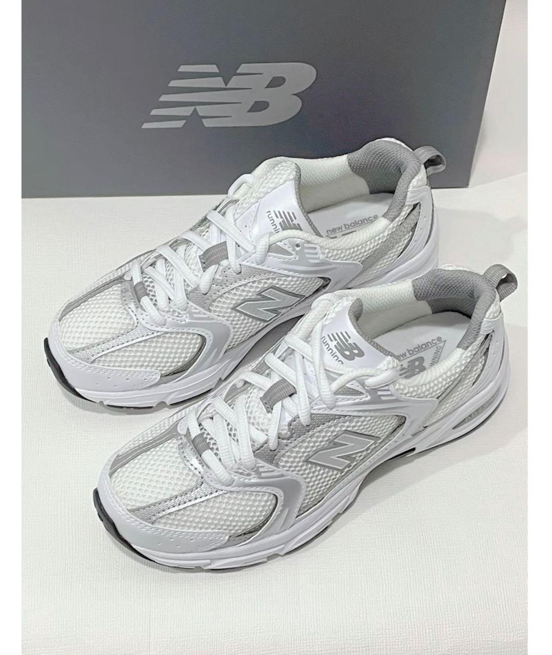 NEW BALANCE Белые текстильные кроссовки, фото 3