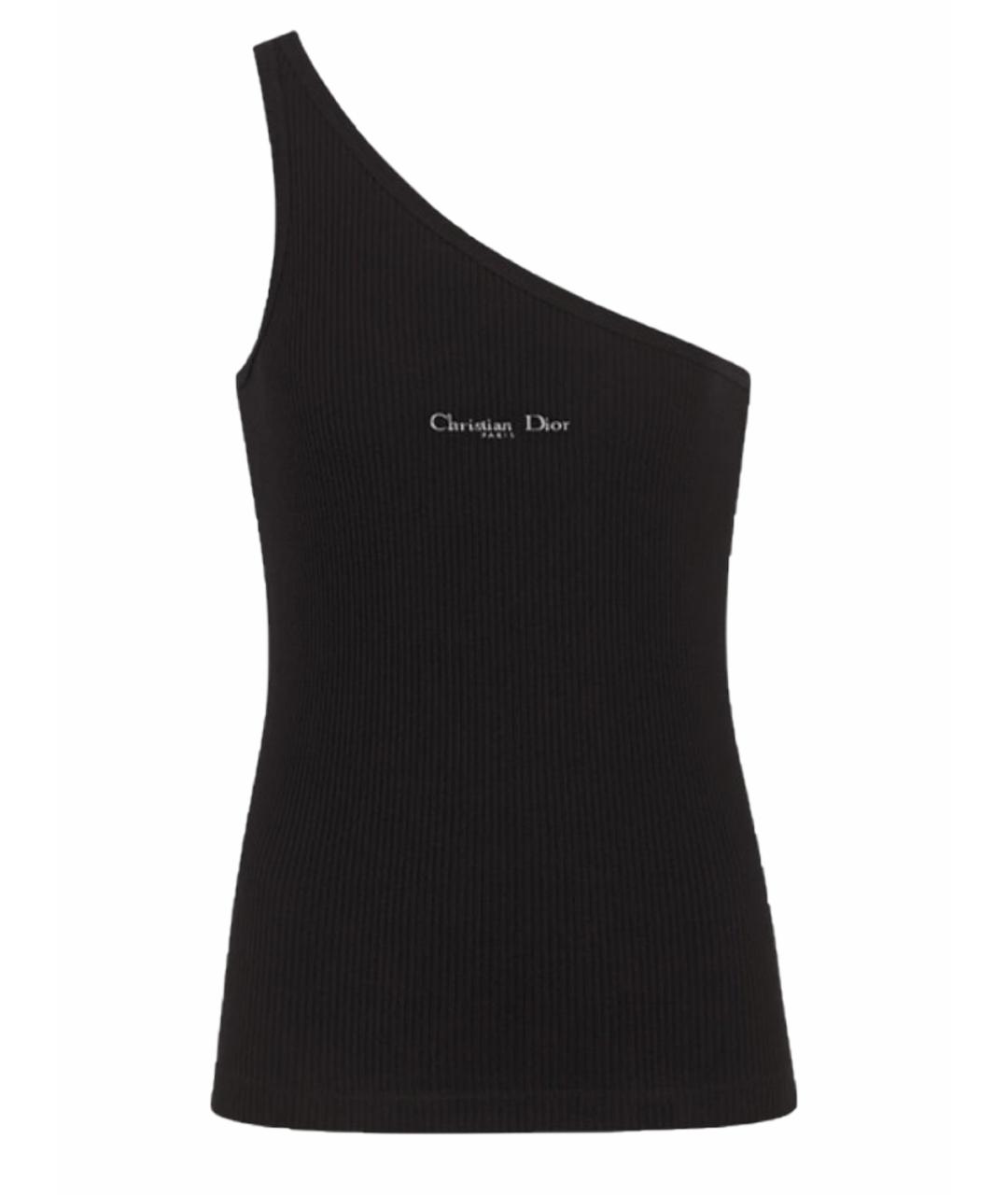 CHRISTIAN DIOR Черная хлопковая майка, фото 1
