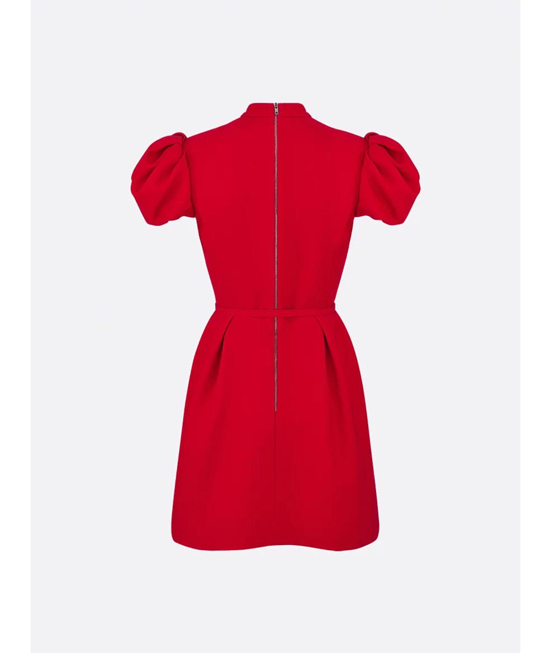CHRISTIAN DIOR Красное шерстяное повседневное платье, фото 3
