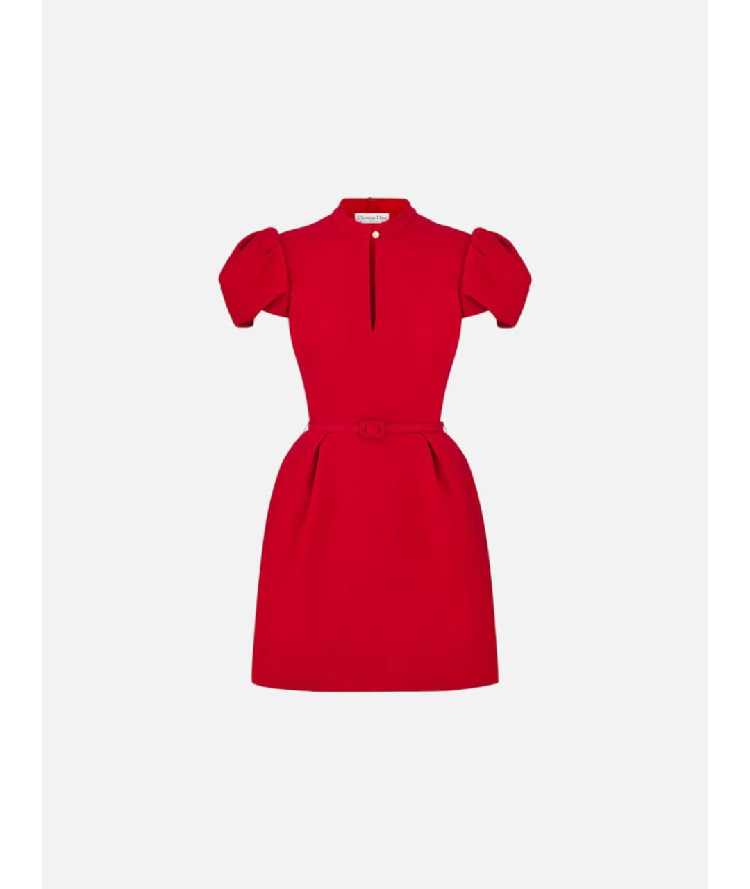 CHRISTIAN DIOR Красное шерстяное повседневное платье, фото 4