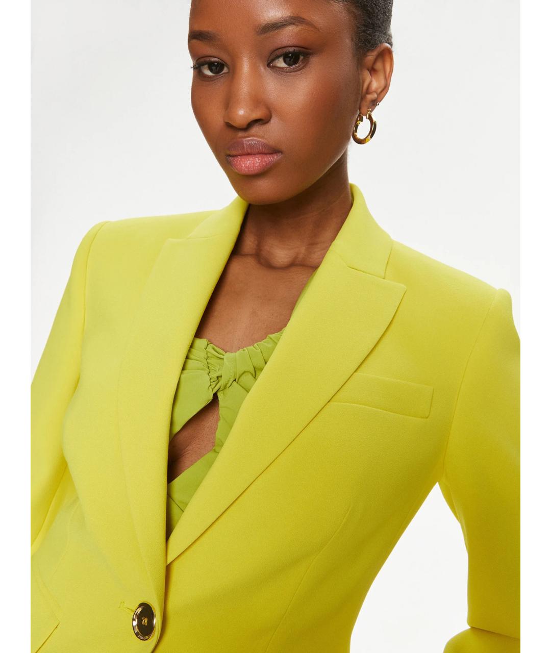 PINKO Желтый полиэстеровый жакет/пиджак, фото 2