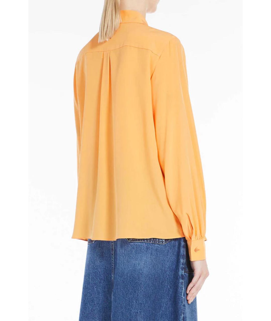 WEEKEND MAX MARA Оранжевая шелковая рубашка, фото 3