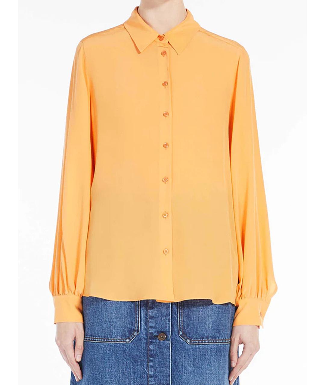 WEEKEND MAX MARA Оранжевая шелковая рубашка, фото 4