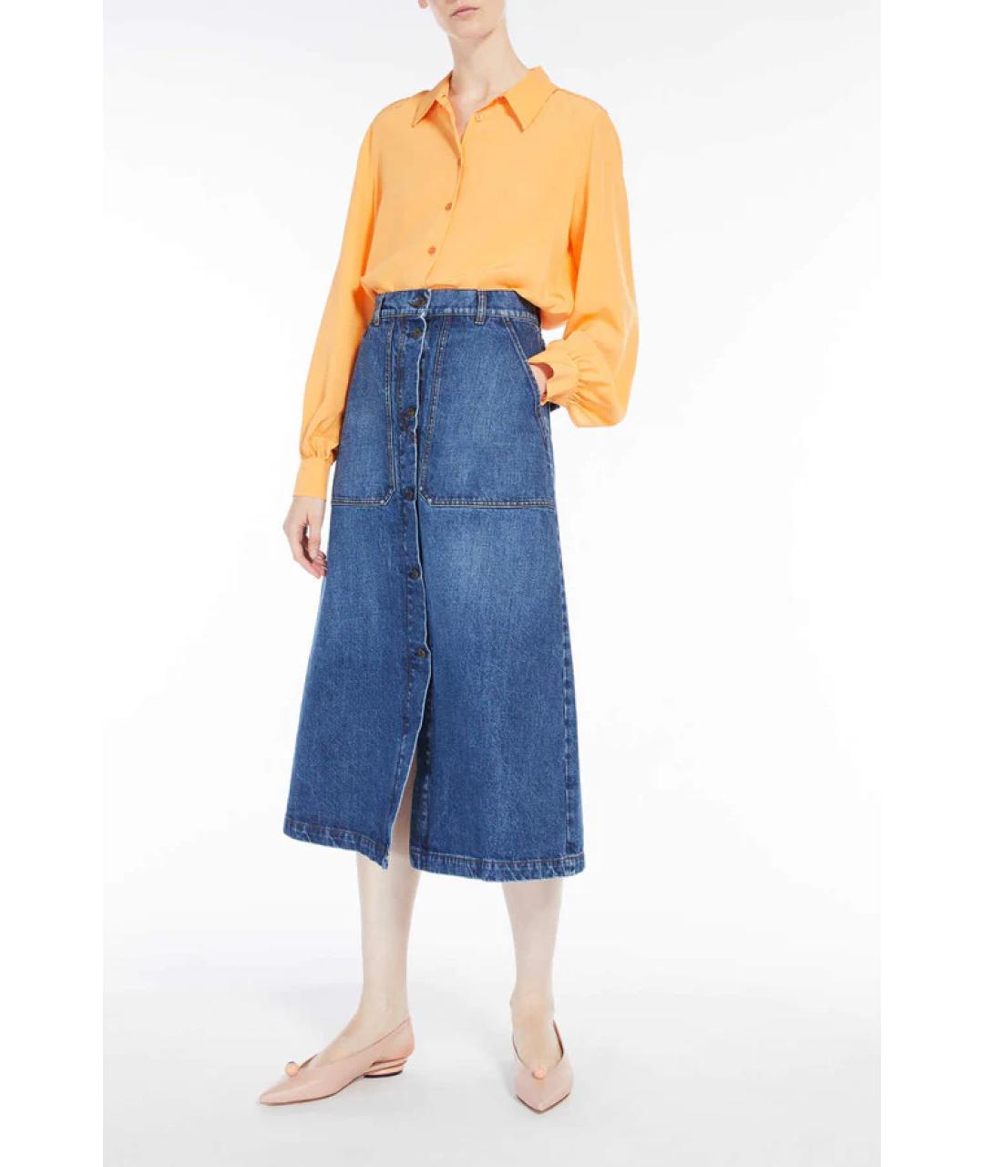 WEEKEND MAX MARA Оранжевая шелковая рубашка, фото 2