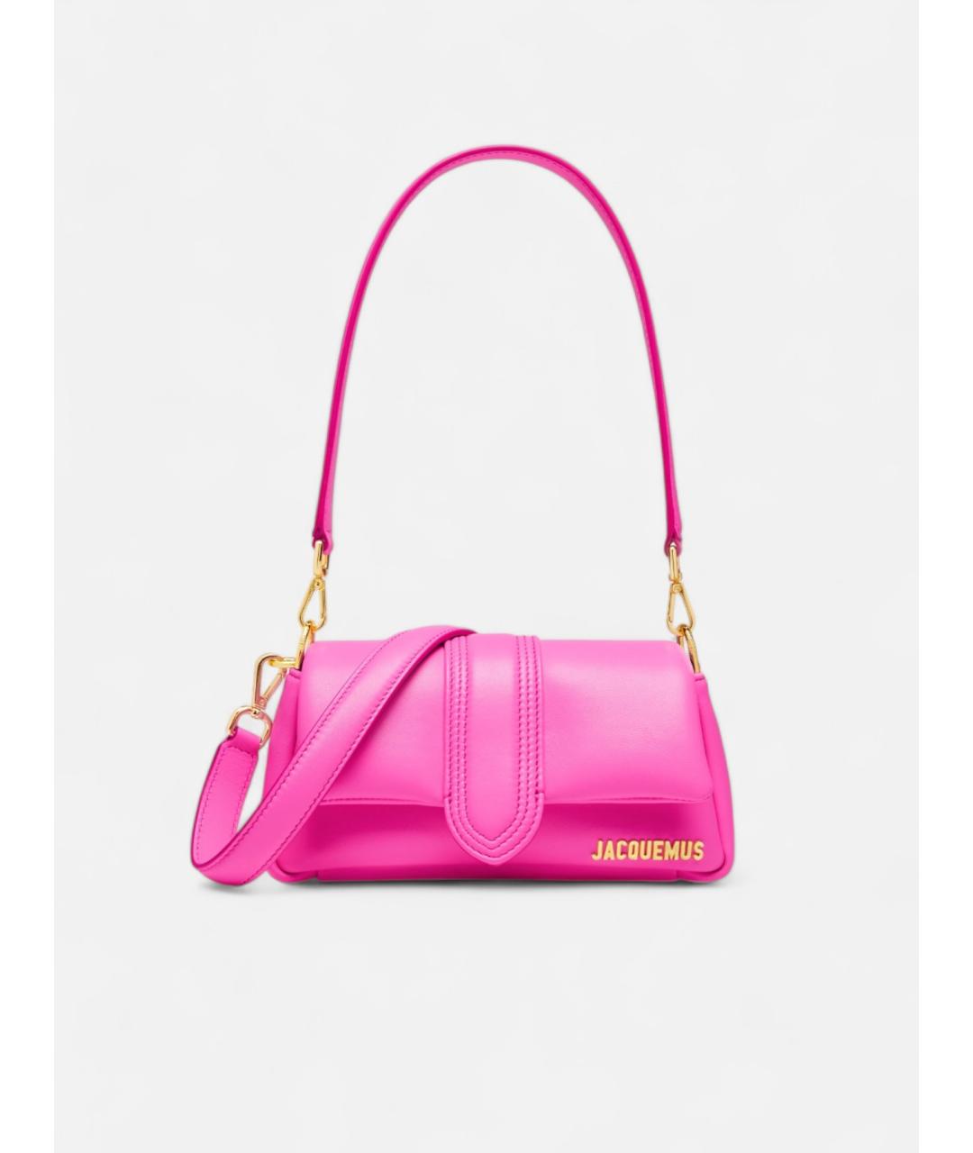 JACQUEMUS Розовая кожаная сумка с короткими ручками, фото 5