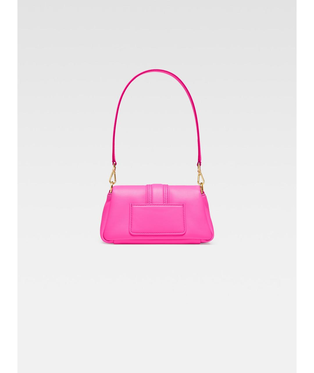 JACQUEMUS Розовая кожаная сумка с короткими ручками, фото 3