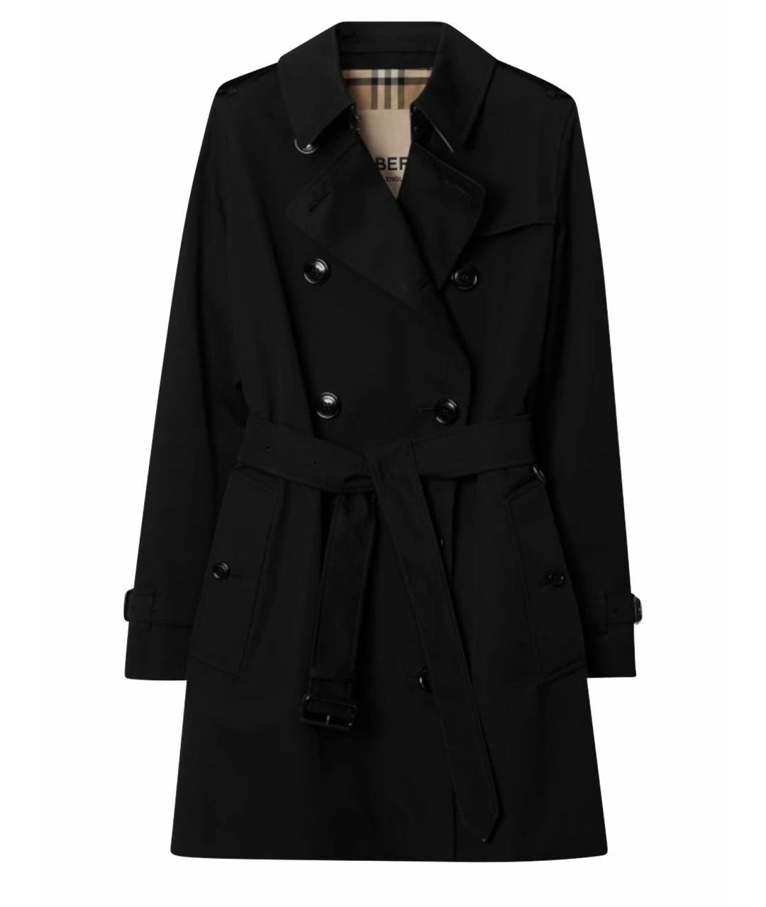 BURBERRY Черный хлопковый тренч/плащ, фото 1