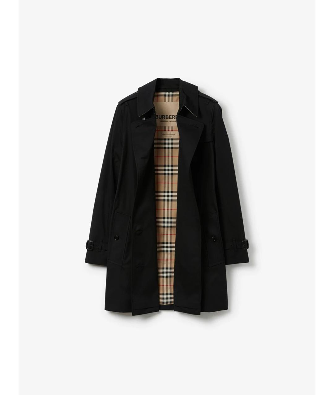 BURBERRY Черный хлопковый тренч/плащ, фото 5