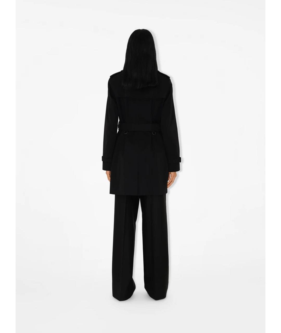 BURBERRY Черный хлопковый тренч/плащ, фото 3