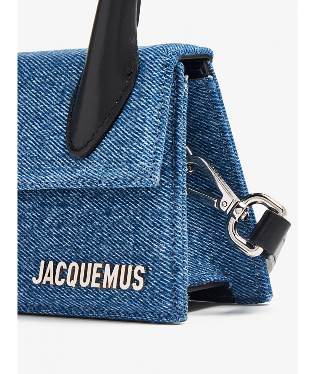 JACQUEMUS Синяя хлопковая сумка через плечо, фото 2