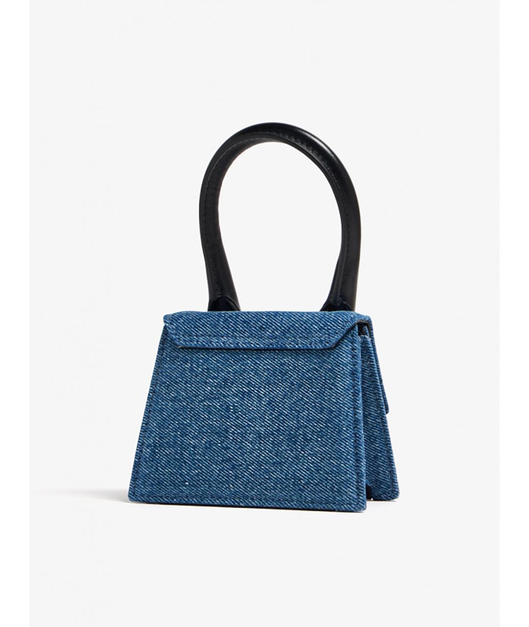 JACQUEMUS Синяя хлопковая сумка через плечо, фото 4