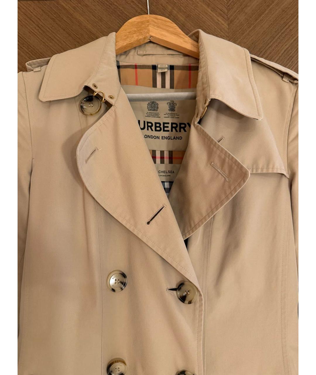 BURBERRY Бежевый хлопковый тренч/плащ, фото 4