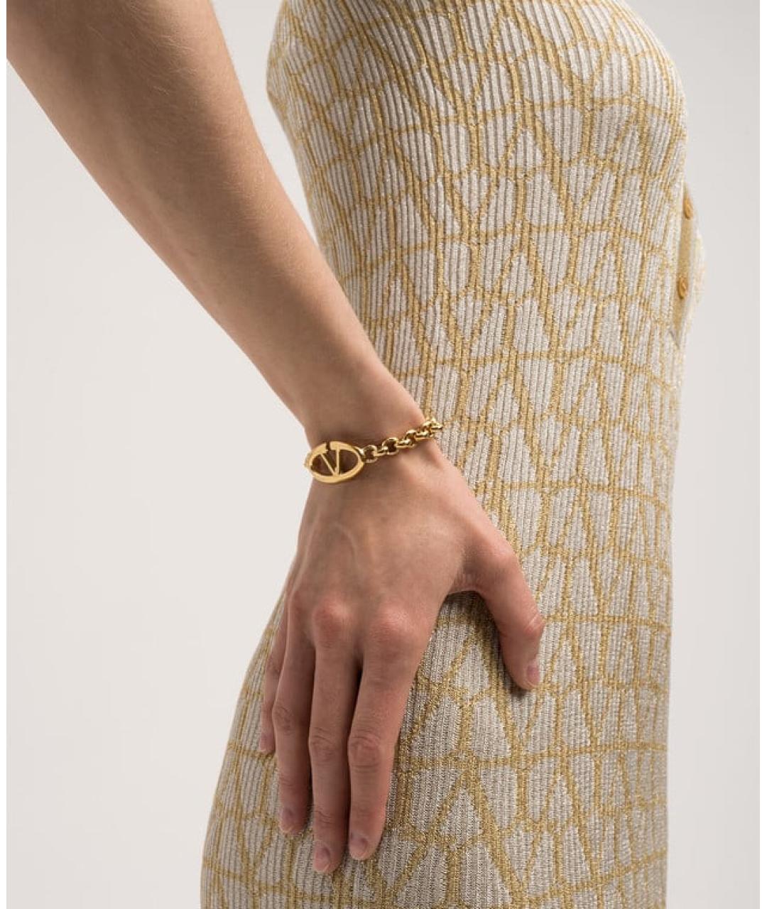 VALENTINO Золотой металлический браслет, фото 2