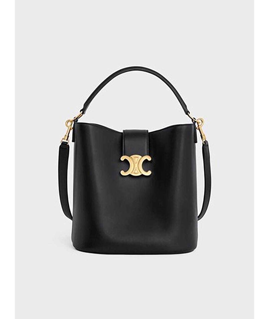 CELINE Черная кожаная сумка тоут, фото 5