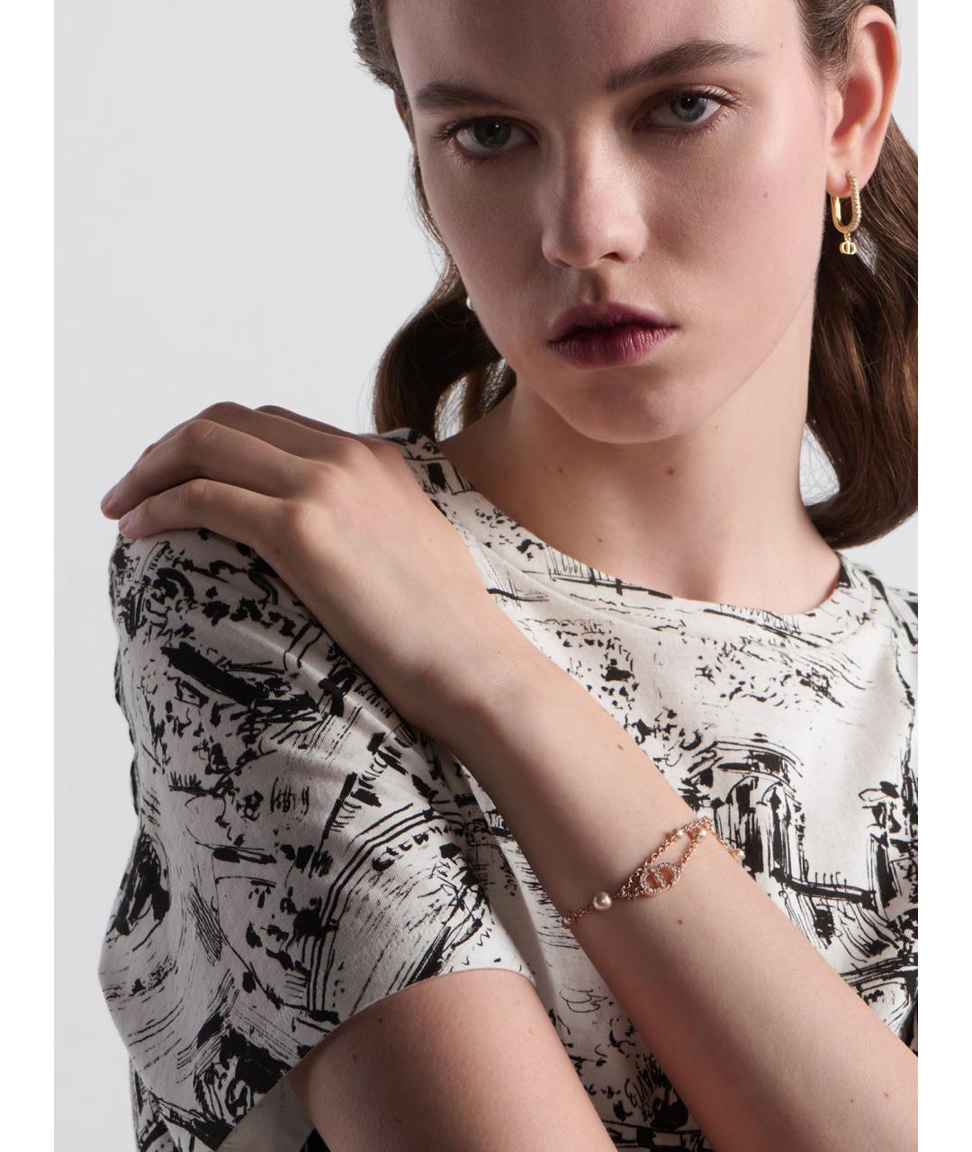 CHRISTIAN DIOR Золотой металлический браслет, фото 3