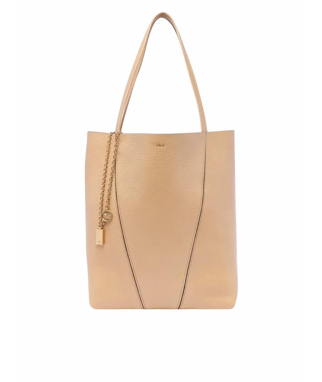 CHLOE Бежевая кожаная сумка тоут, фото 1