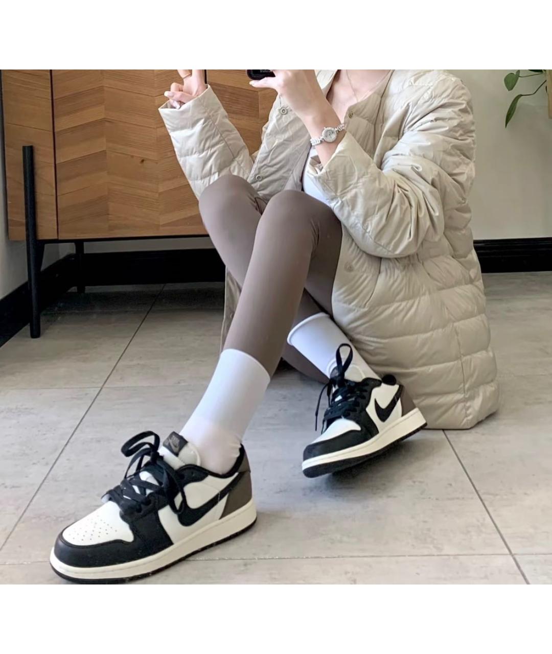 JORDAN Коричневые кожаные кроссовки, фото 4