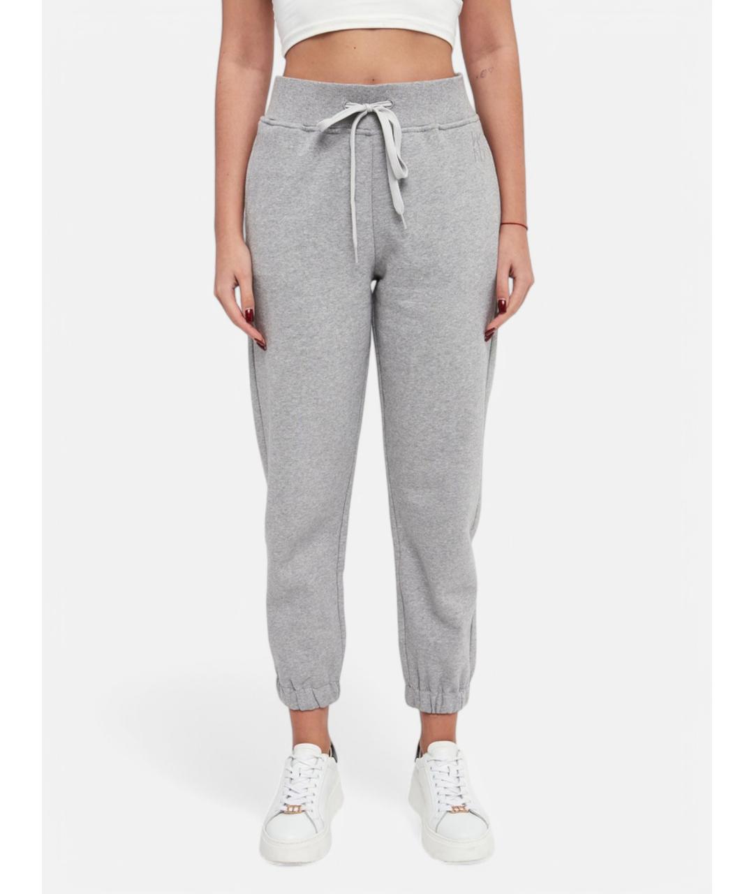 WEEKEND MAX MARA Серые хлопковые спортивные брюки и шорты, фото 6