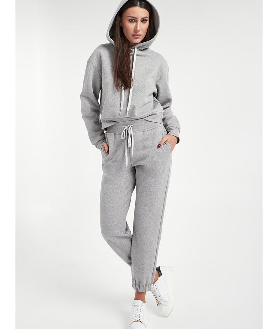 WEEKEND MAX MARA Серые хлопковые спортивные брюки и шорты, фото 2