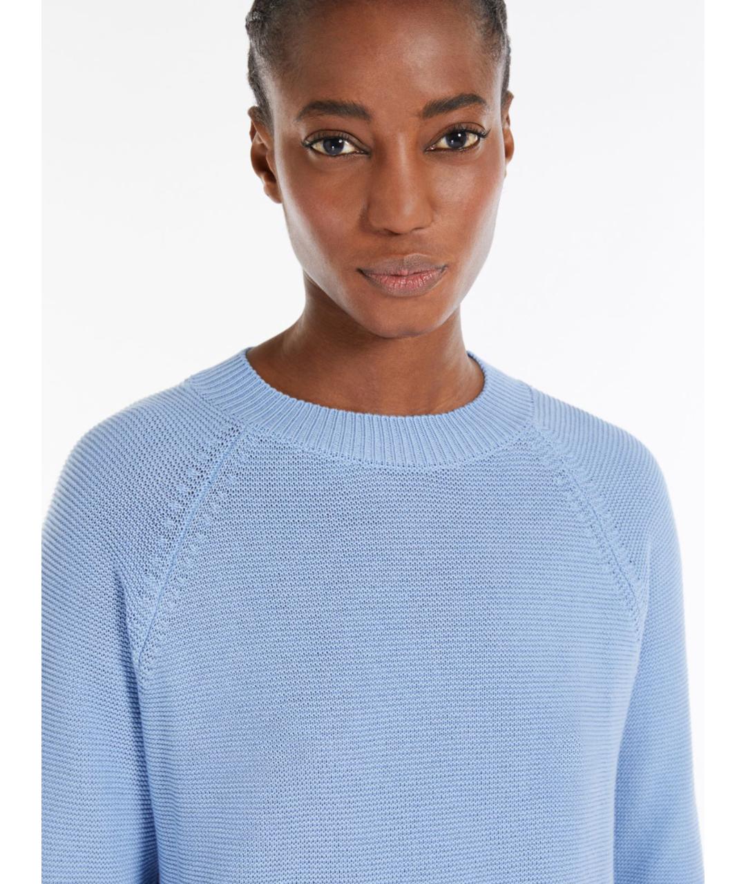 WEEKEND MAX MARA Голубой хлопковый джемпер / свитер, фото 4