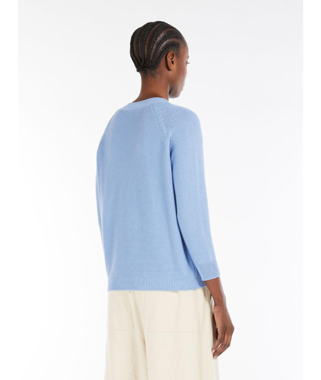 WEEKEND MAX MARA Голубой хлопковый джемпер / свитер, фото 3