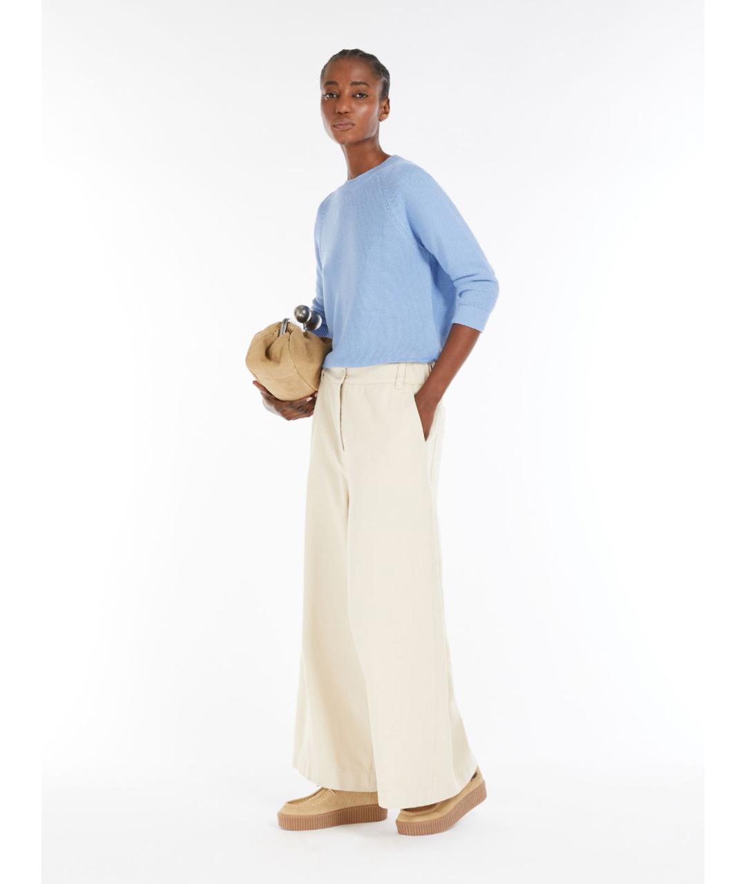WEEKEND MAX MARA Голубой хлопковый джемпер / свитер, фото 2