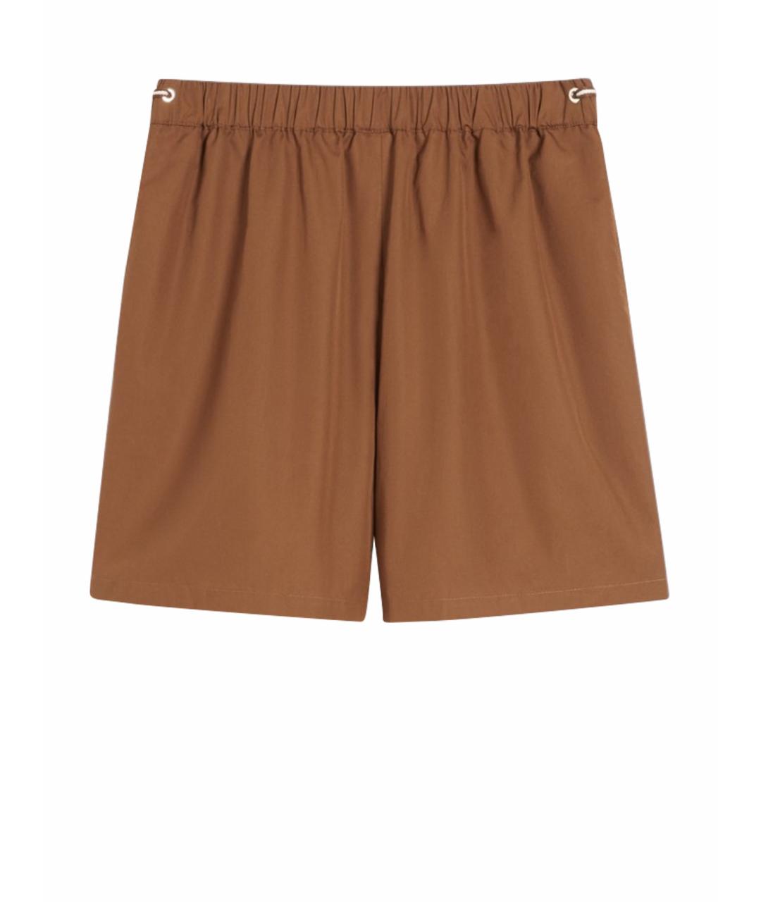 MAX MARA Коричневые хлопковые шорты, фото 1