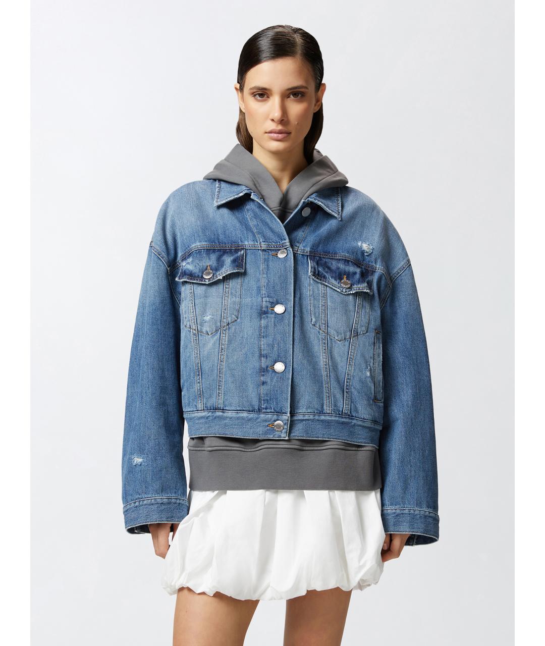 PINKO Синяя хлопковая куртка, фото 3