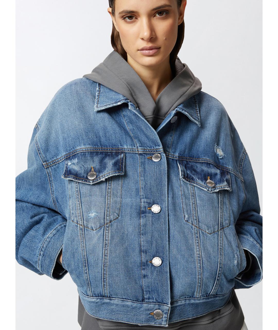 PINKO Синяя хлопковая куртка, фото 5