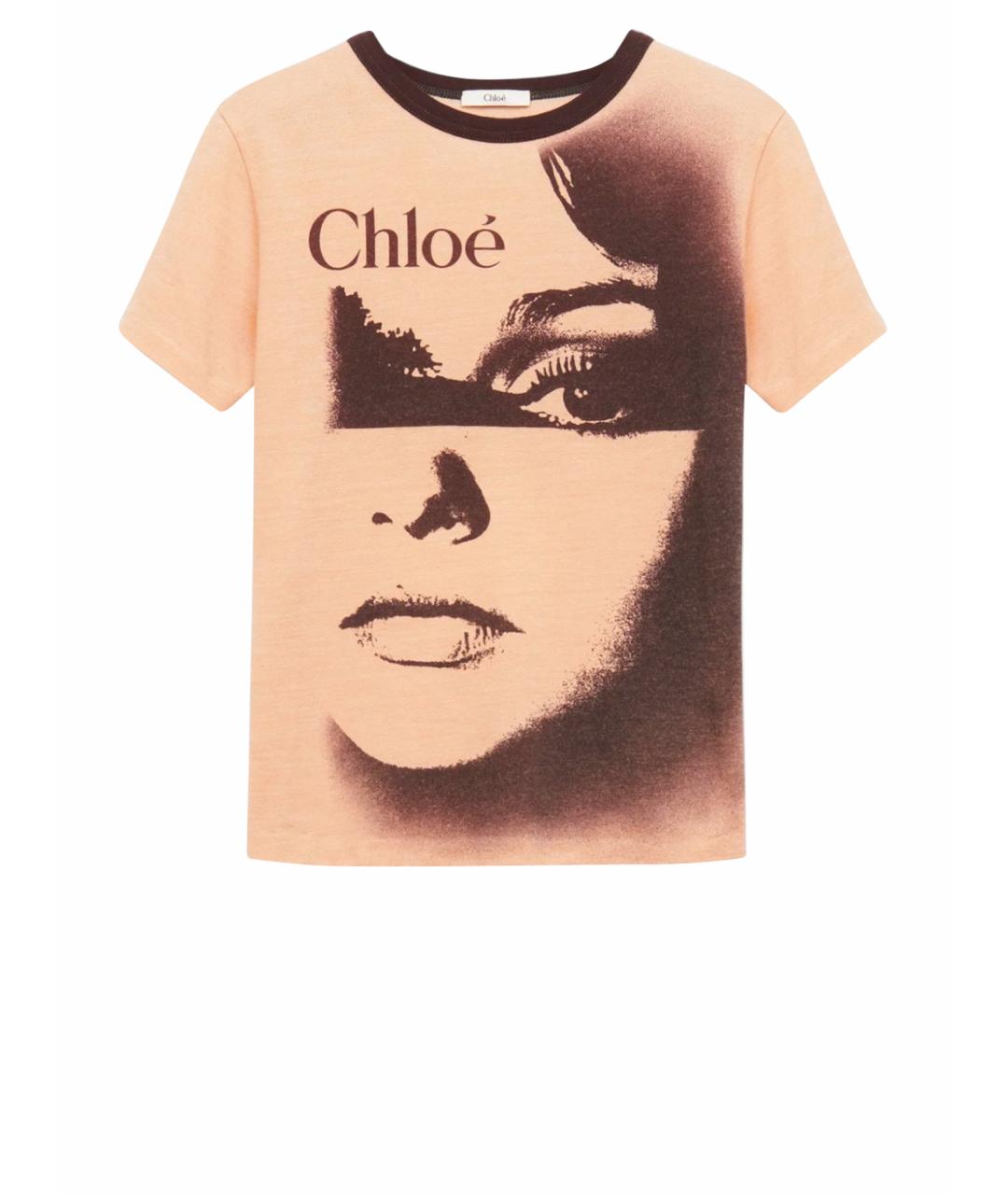 CHLOE Розовая хлопковая футболка, фото 1