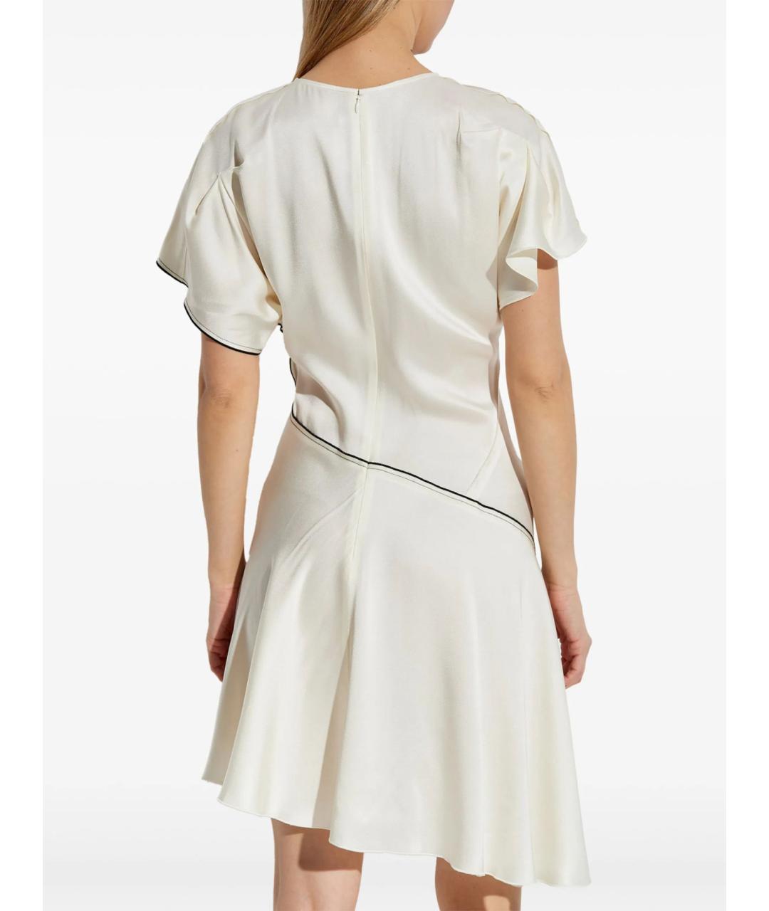VICTORIA BECKHAM Белое ацетатное повседневное платье, фото 4