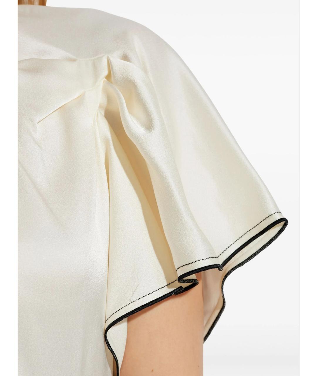 VICTORIA BECKHAM Белое ацетатное повседневное платье, фото 5