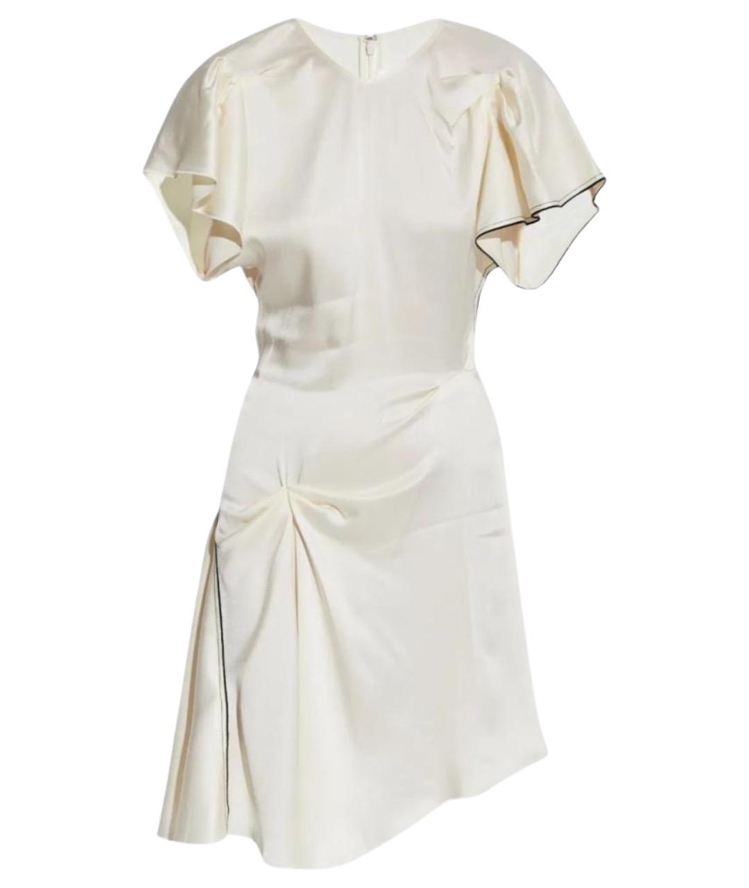 VICTORIA BECKHAM Белое ацетатное повседневное платье, фото 1