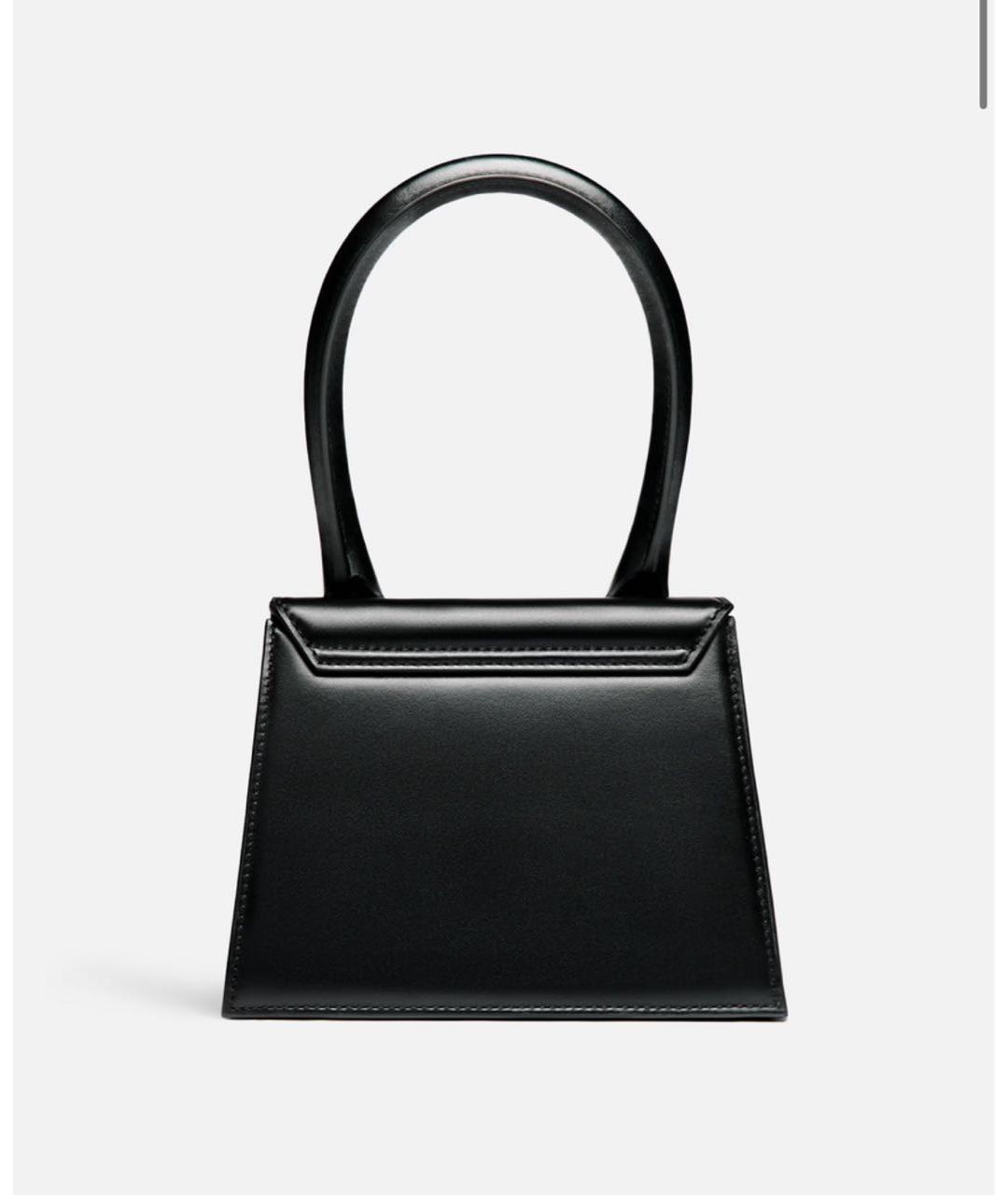 JACQUEMUS Черная кожаная сумка через плечо, фото 3