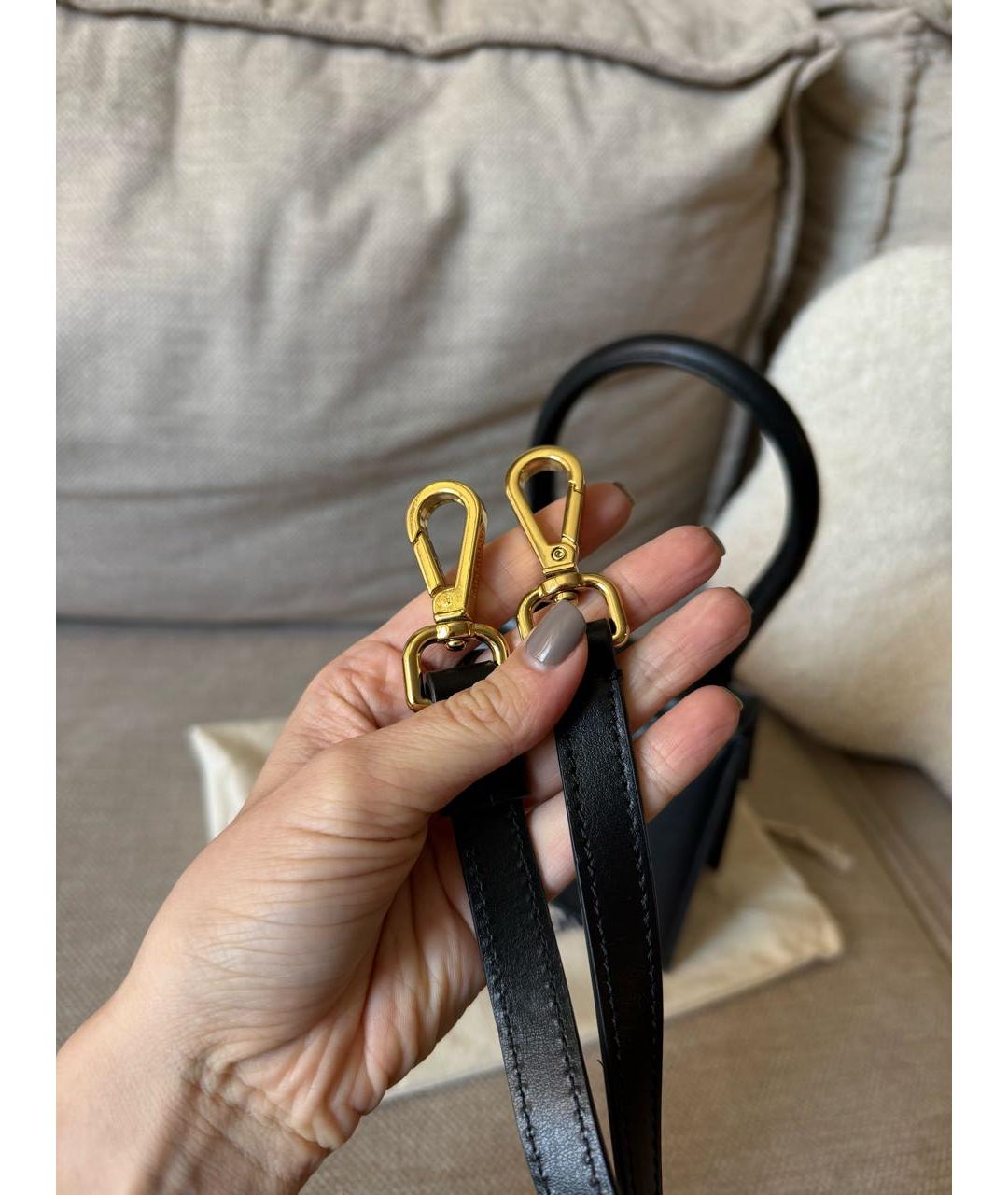 JACQUEMUS Черная кожаная сумка через плечо, фото 5