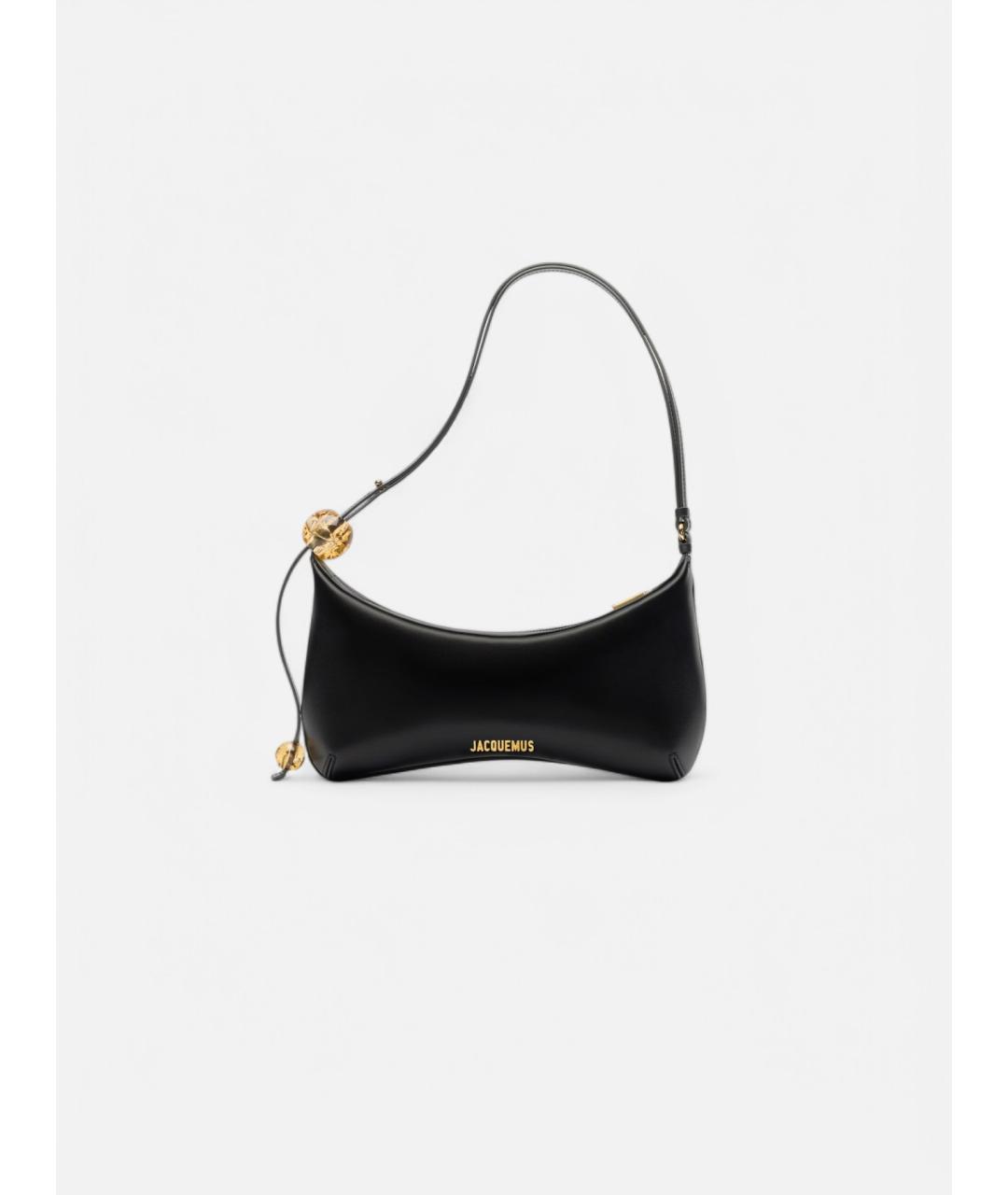 JACQUEMUS Черная кожаная сумка через плечо, фото 7