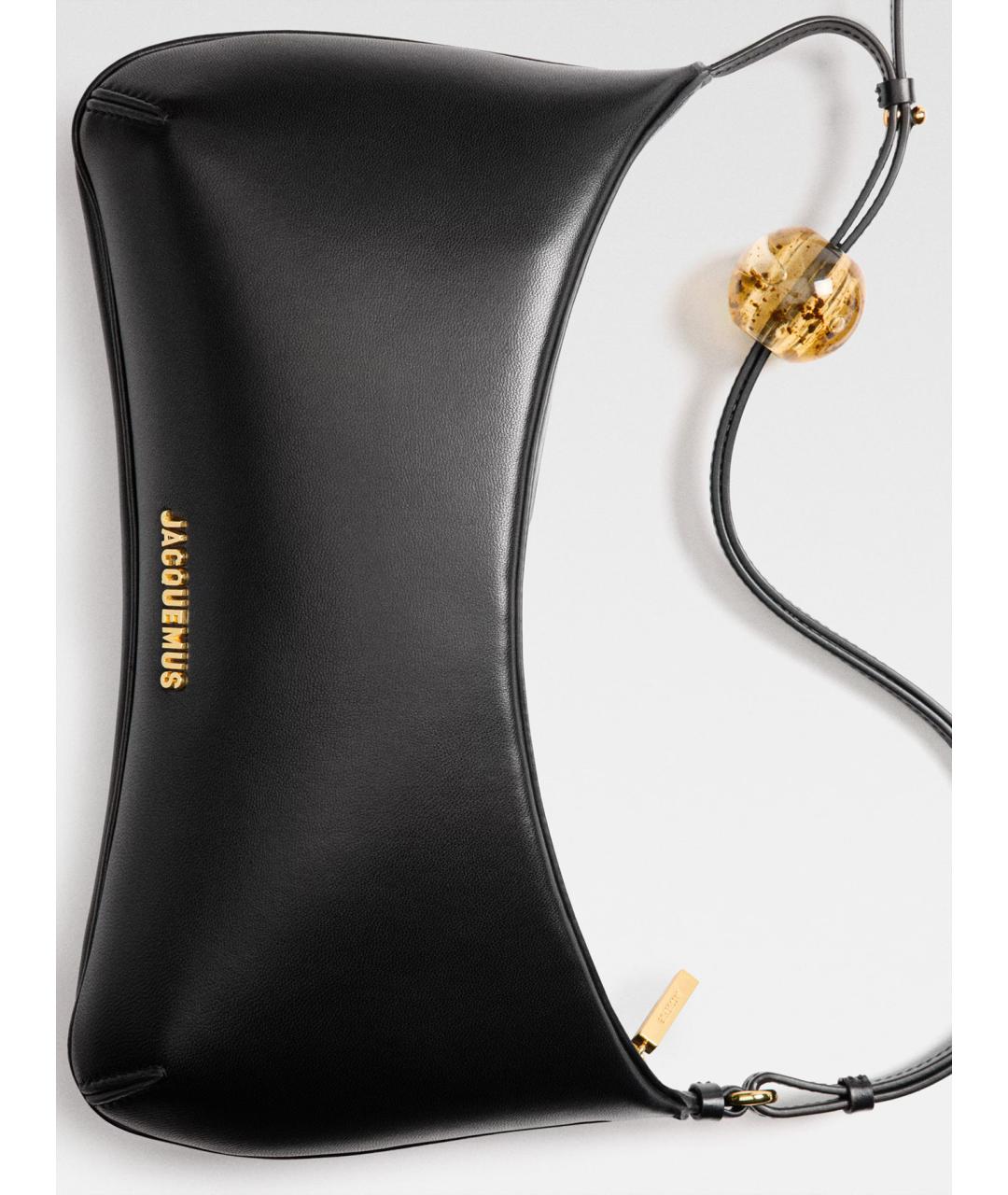 JACQUEMUS Черная кожаная сумка через плечо, фото 5