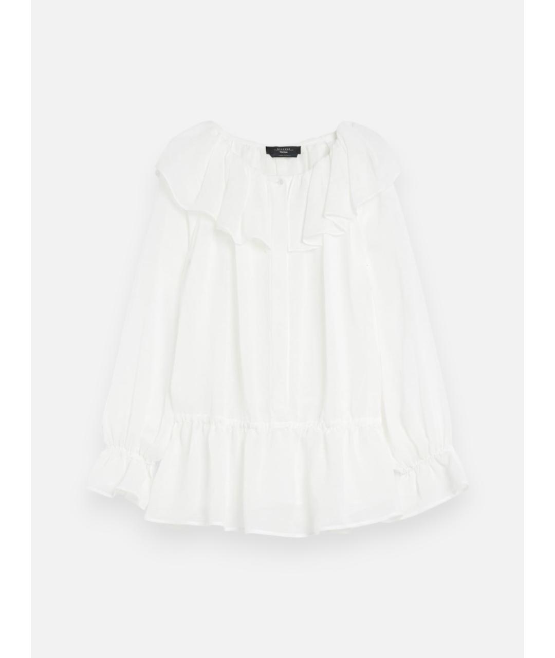 WEEKEND MAX MARA Белая вискозная блузы, фото 6