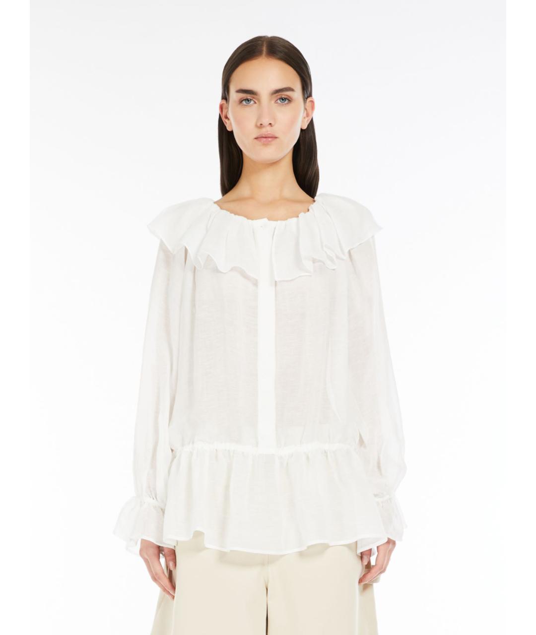 WEEKEND MAX MARA Белая вискозная блузы, фото 5