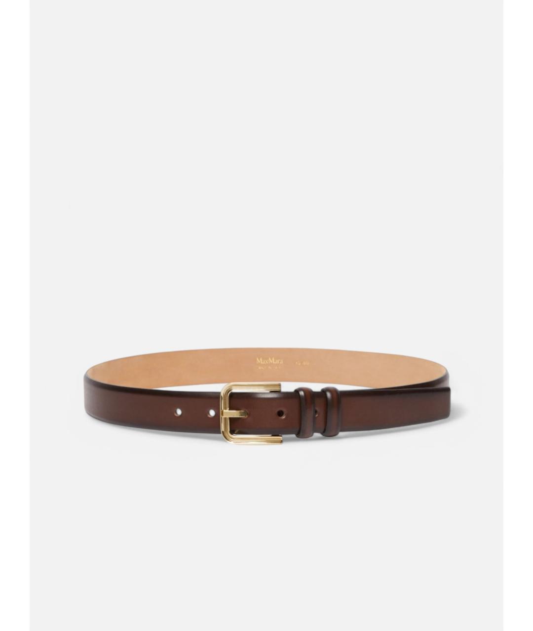 MAX MARA Коричневый кожаный ремень, фото 3