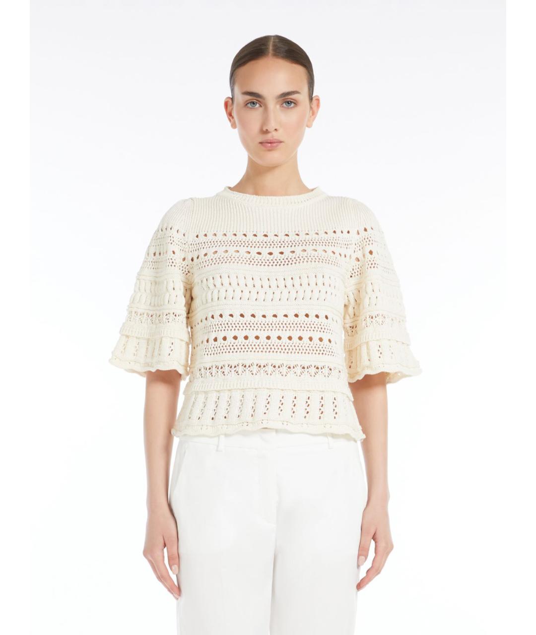 WEEKEND MAX MARA Бежевый хлопковый кардиган, фото 4