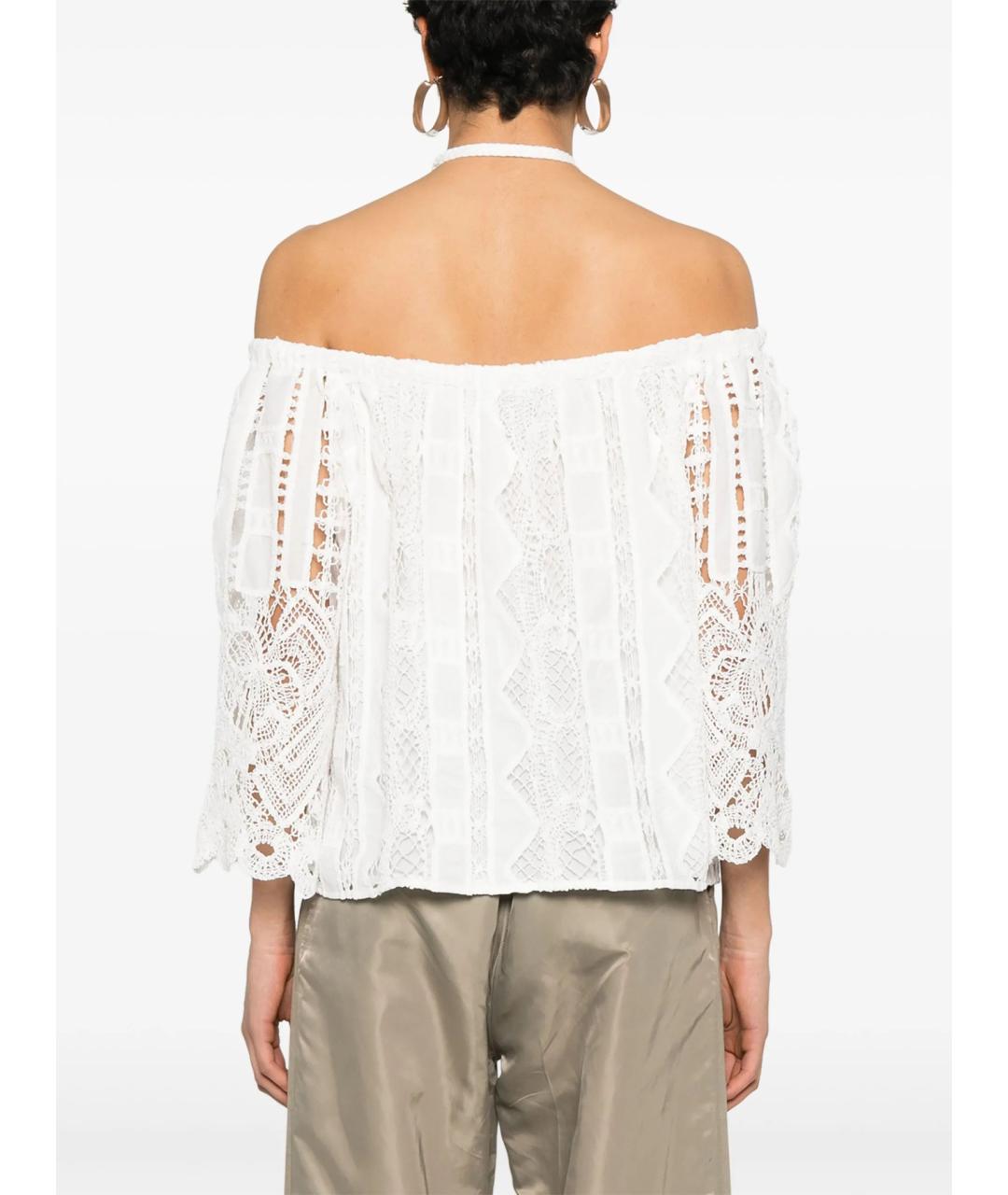 PINKO Белая хлопковая блузы, фото 4