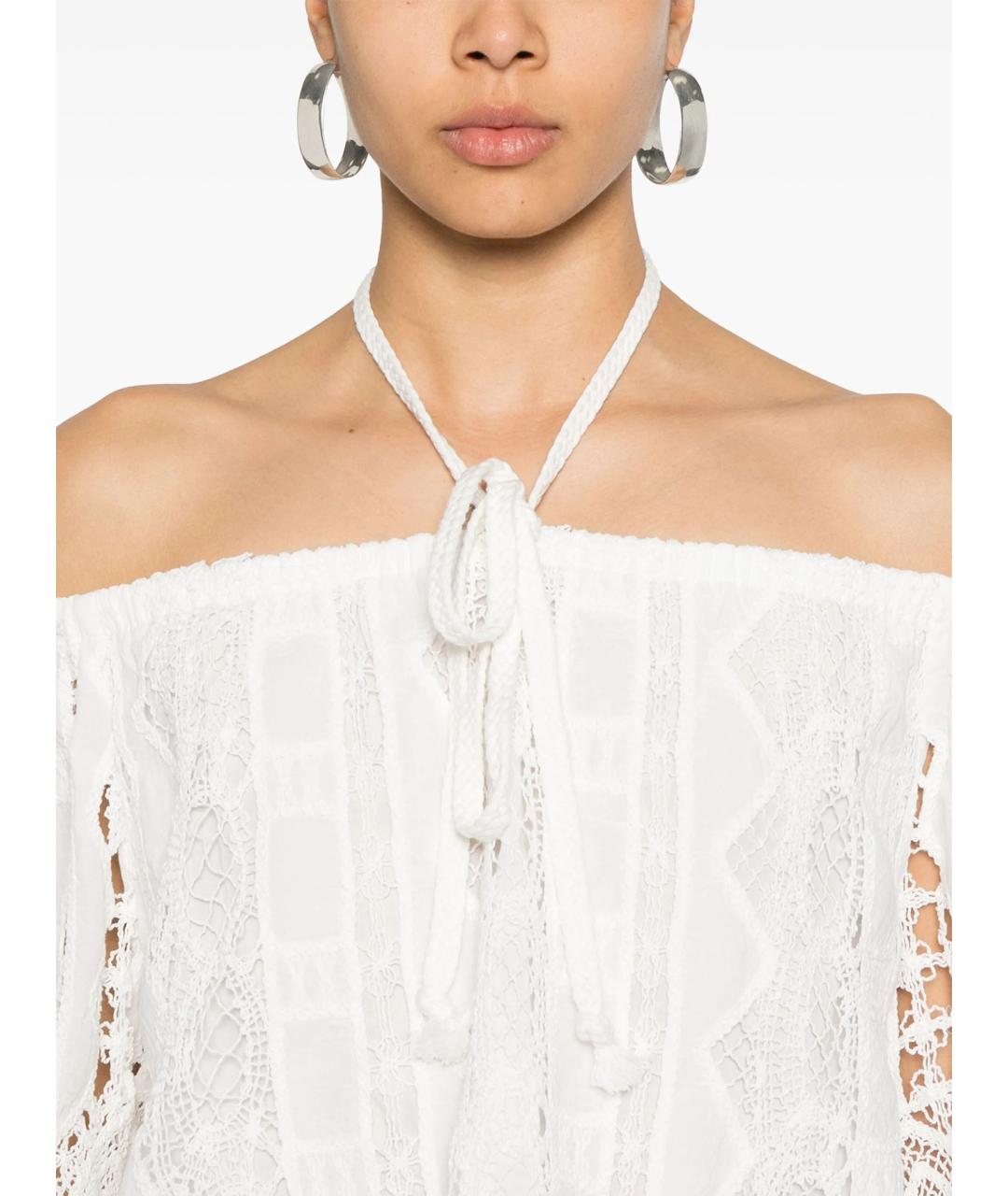 PINKO Белая хлопковая блузы, фото 5