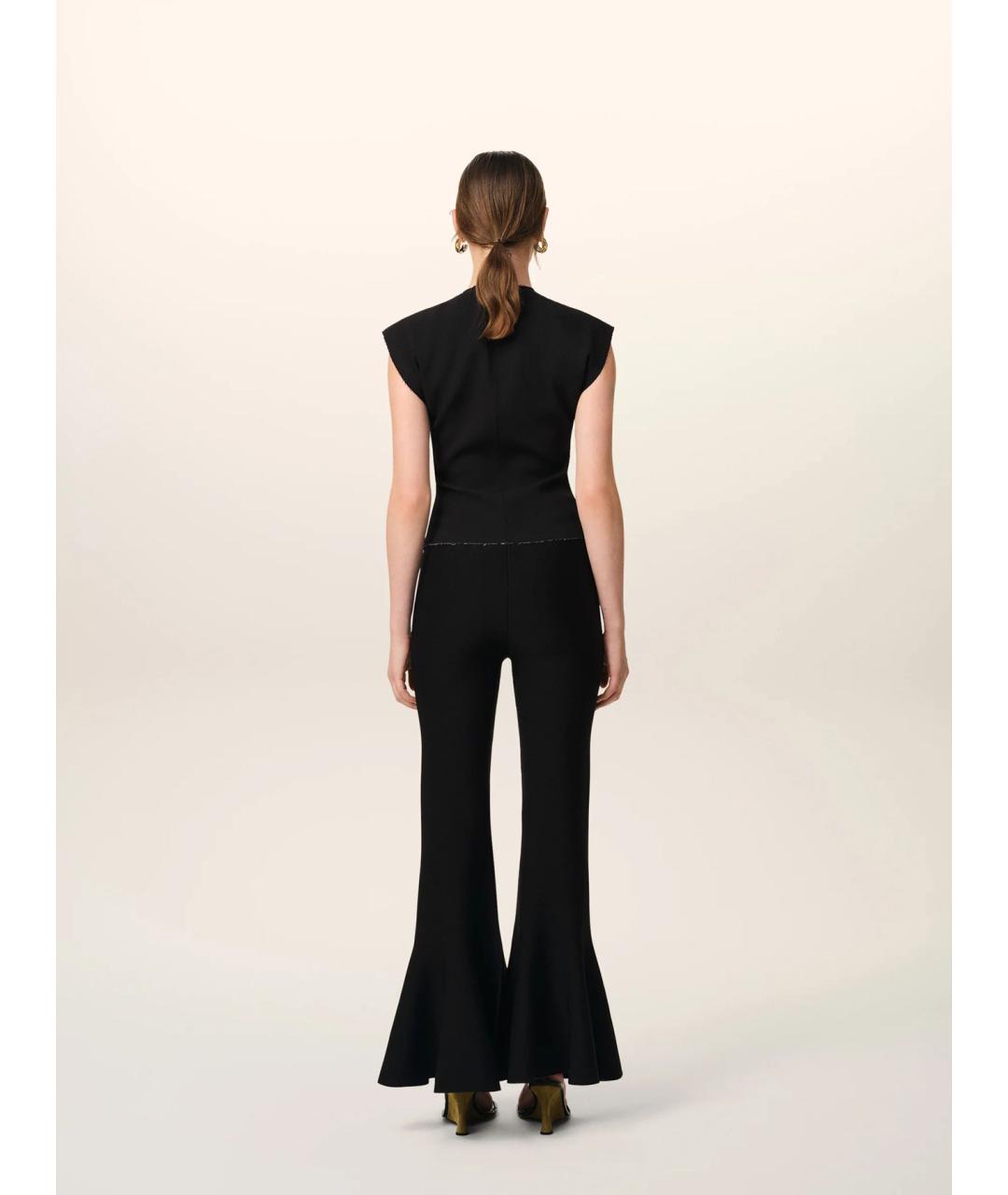 Ami Paris Черные вискозные брюки широкие, фото 4