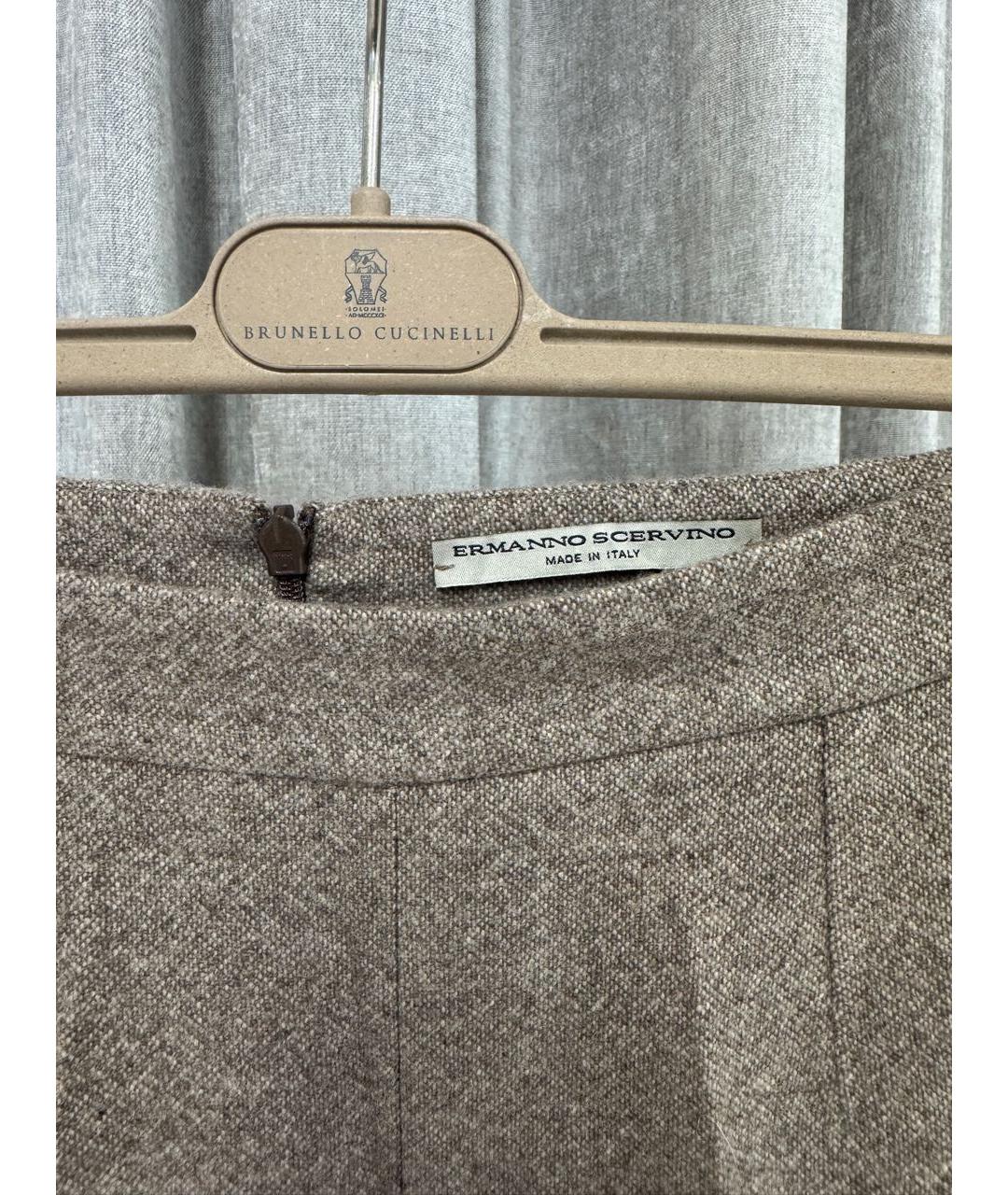 ERMANNO SCERVINO Бежевые кашемировые брюки широкие, фото 4