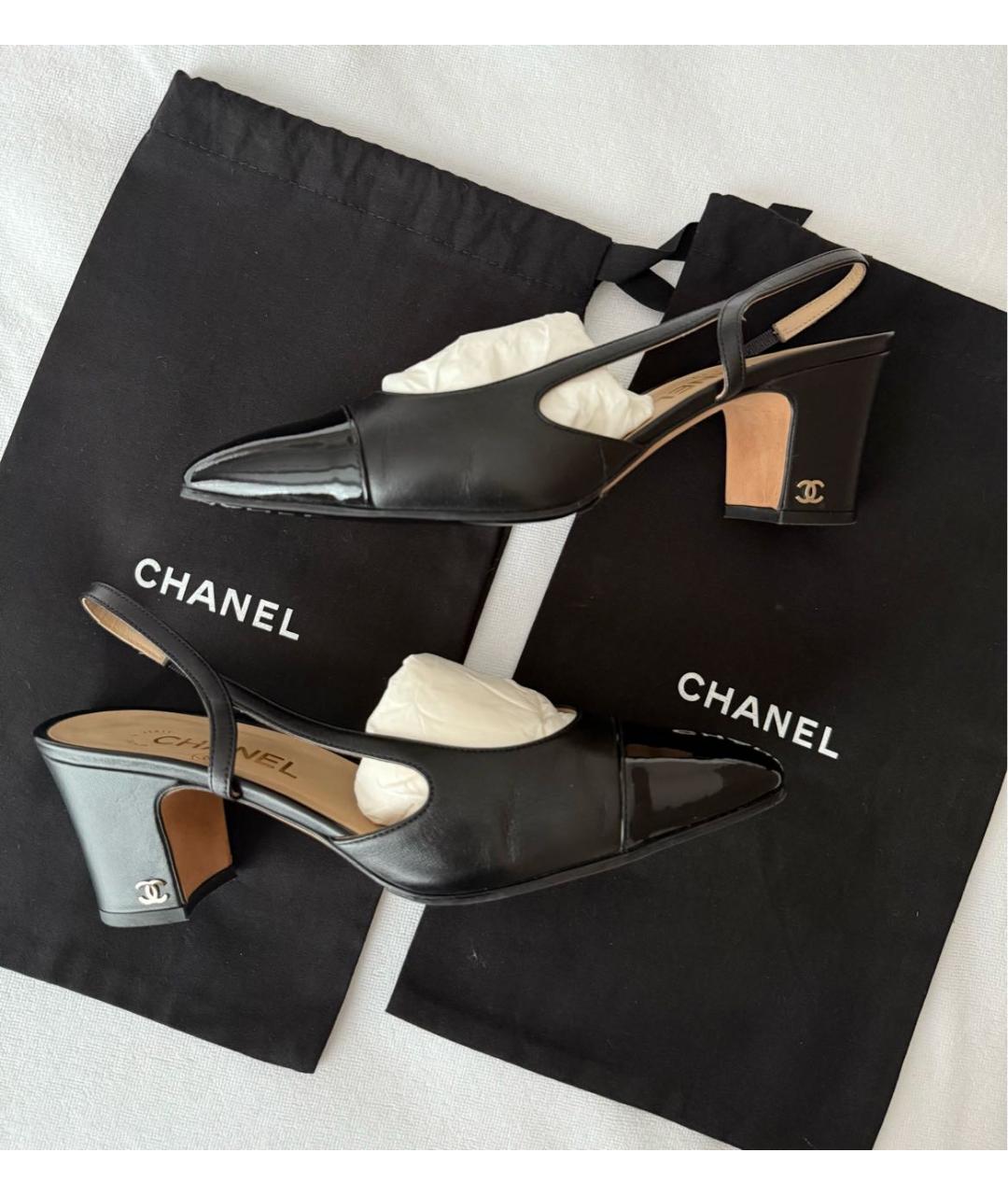 CHANEL Черные кожаные туфли, фото 3