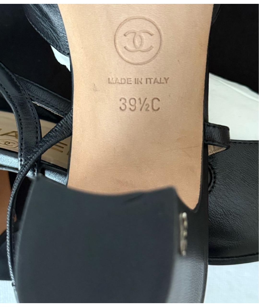 CHANEL Черные кожаные туфли, фото 5