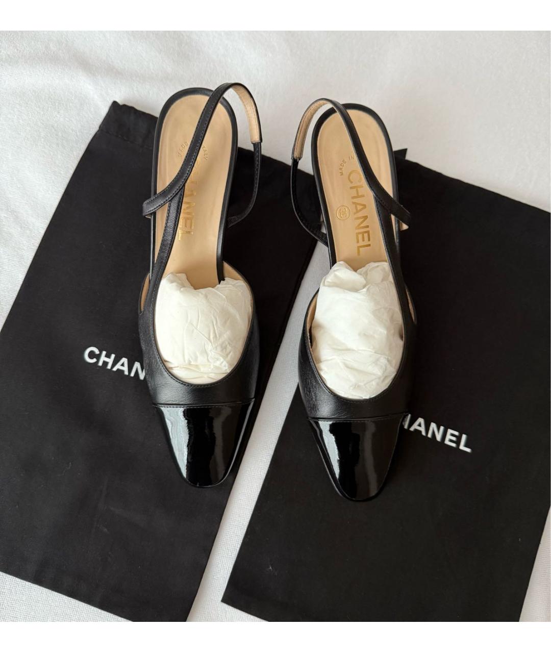 CHANEL Черные кожаные туфли, фото 2