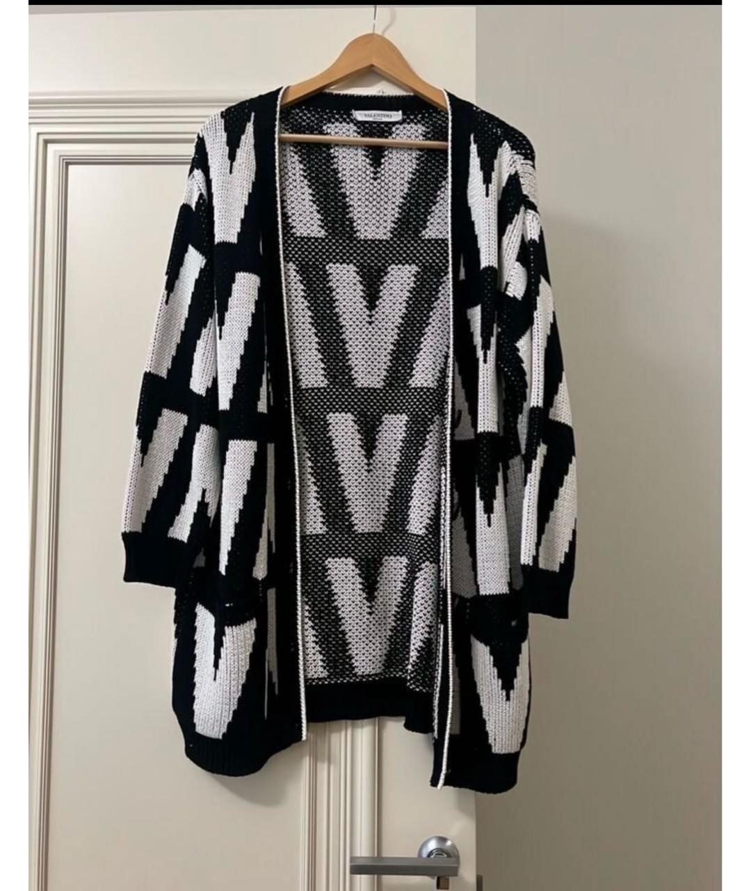VALENTINO Черный хлопковый кардиган, фото 2