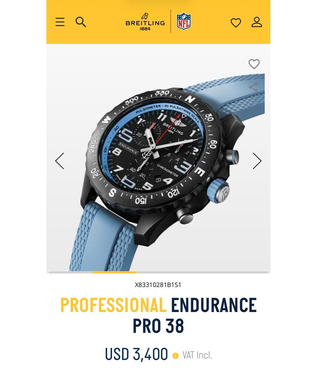 BREITLING Голубые часы, фото 2